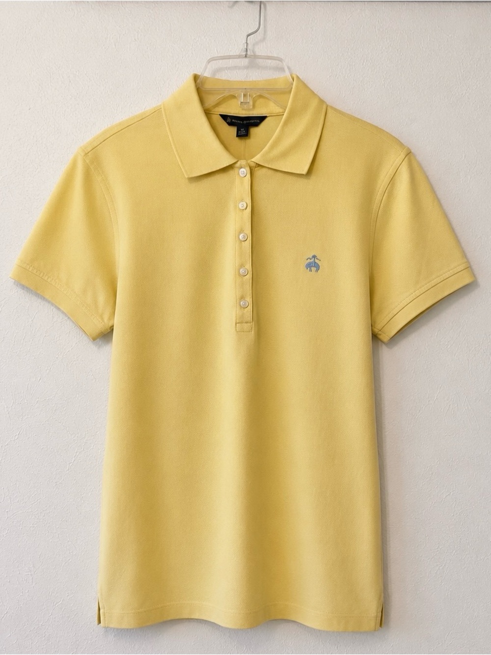 Women’s Brooks Brothers Yellow Short-Sleeve Polo Shirt Size Medium